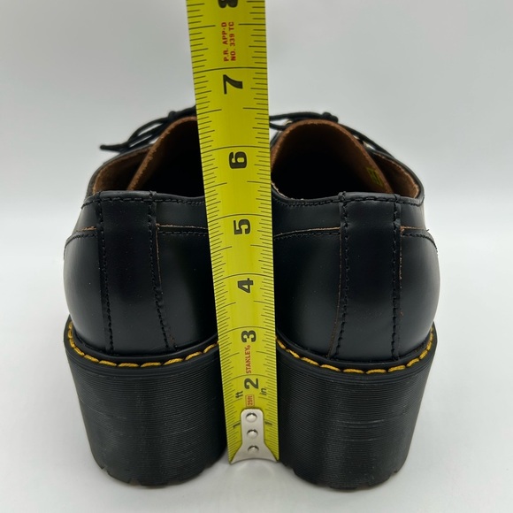 Dr. Martens Leona Lo Platform Oxford Shoes Black Leather Lug Sole Size 10 NWB - Picture 9 of 11